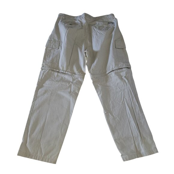Mens Columbia Convertible Cargo Pants Beige Size 38x32 Cotton/Nylon Blend With Z - Picture 7 of 8